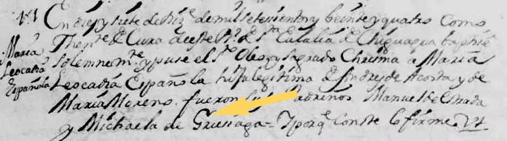 Record showing Brusiaga spelled in place of Burciaga