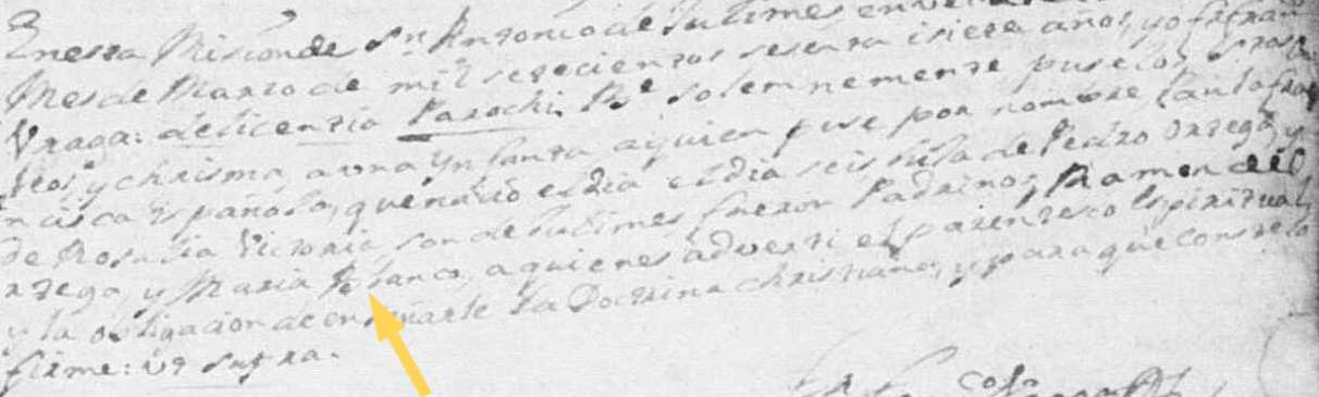 Record showing the surname Blanco, possibly confused with Polanco
