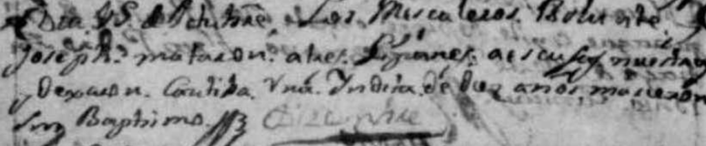 Death Record, Oct 25 1792, Presidio del Norte